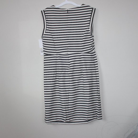 Sleeveless Maternity Dress Women's Black/Cream Striped - Picture 2 of 6